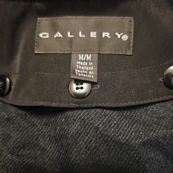 Gallery Black Raglan Sleeve Coat Removable Lining Size Medium - Picture 5 of 5